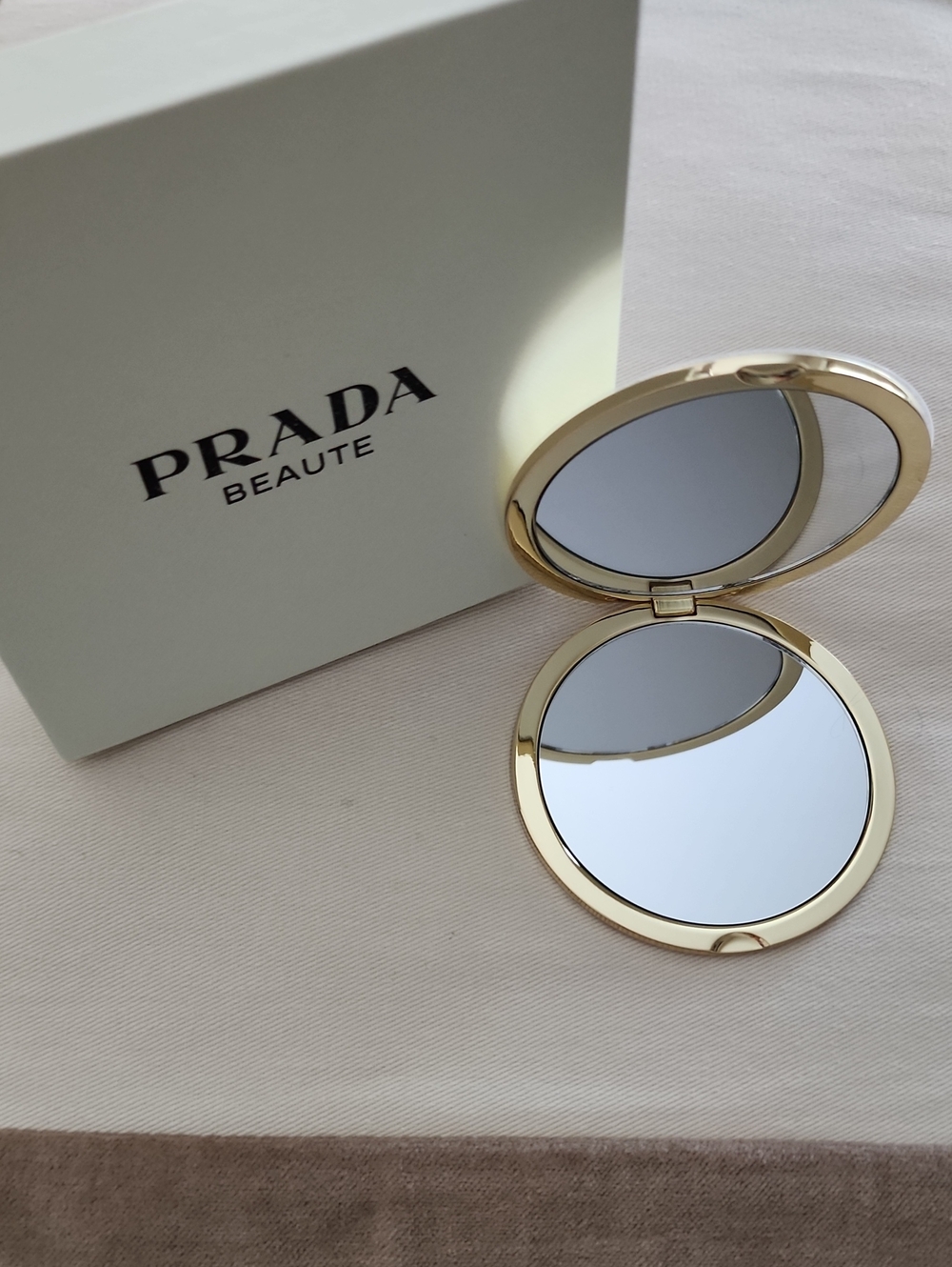 Prada Gold Double-Sided Compact Mirror